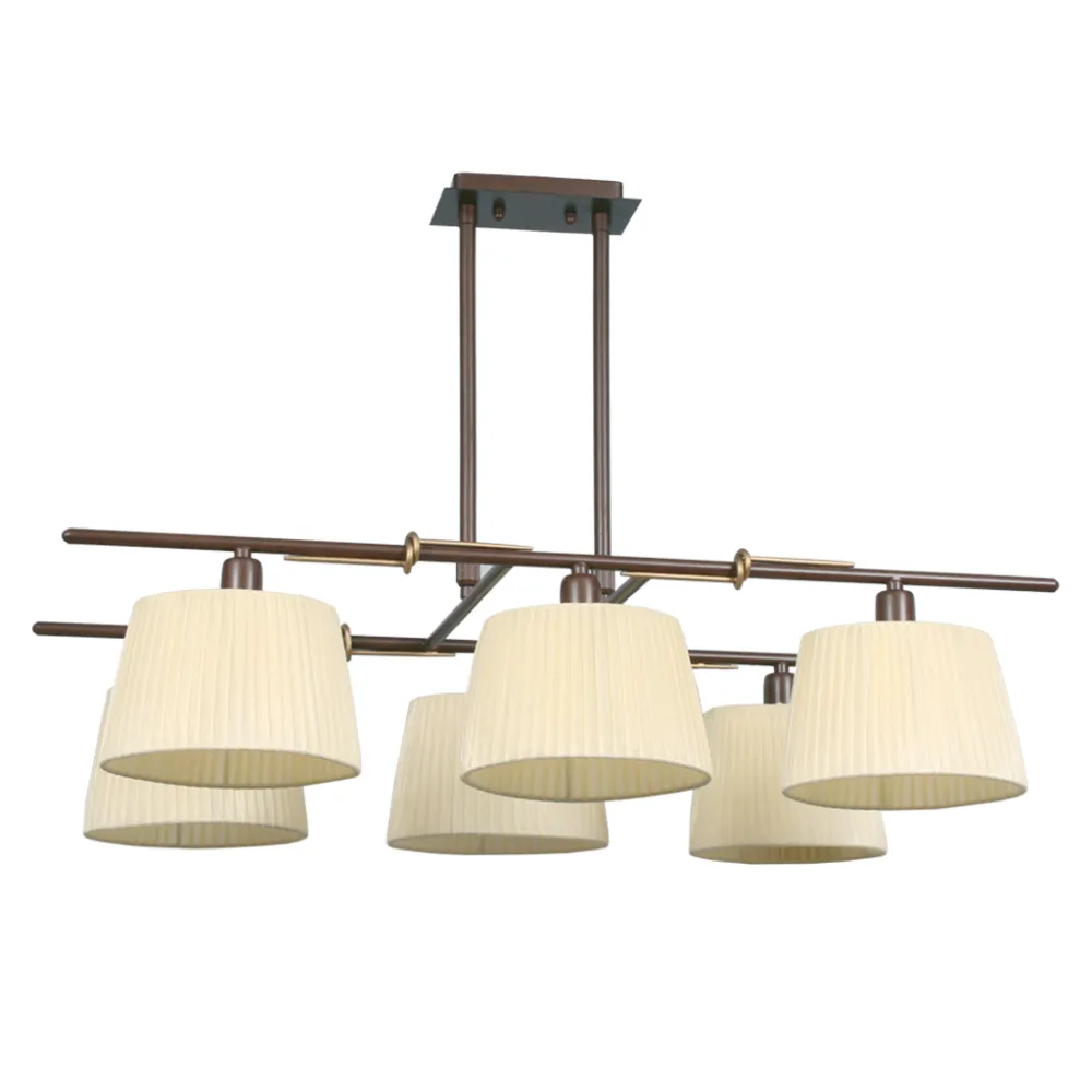 Κρεμαστό Φωτιστικό CLASSIC 6xE14 με Καπέλα Εκρού (l.75-w.44-h.81cm)