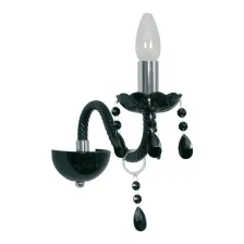 Επίτοιχο Φωτιστικό VINTAGE BLACK 1xE14 με Κρύσταλλα (l.10-h.31cm)