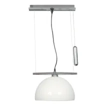Κρεμαστό φωτιστικό NUBIA 1xE27 Χρώμιο με Λευκό Γυαλί (d.36-h22cm)@
