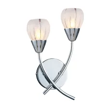 Επίτοιχο Φωτιστικό FLOWER 2xG9 Χρώμιο με Γαλακτερό Γυαλί (l.20-h.30cm)