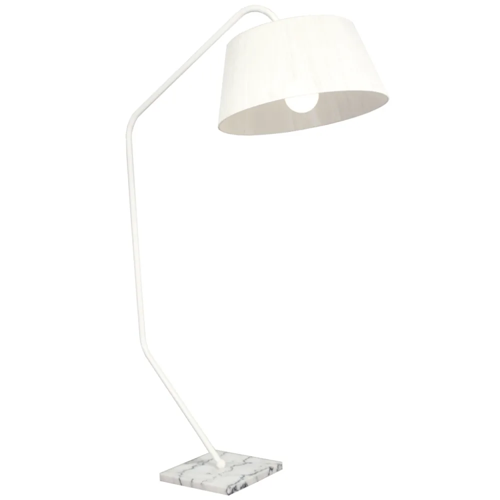 Φωτιστικό Δαπέδου TULE 1xE27 με Λευκό Καπέλο (d.123-h.175cm)