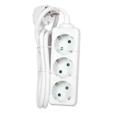 Πολύμπριζο 3 Σούκο,Ασφάλεια Παίδων,3x1.5mm2 1.5m,Λευκό,Electropack,PVC με κρέμαση, Γερμανικών Προδια