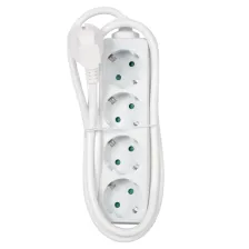 Πολύμπριζο 4 Σούκο,Ασφάλεια Παίδων,3x1.5mm2 1.5m,Λευκό,Electropack,PVC με κρέμαση, Γερμανικών Προδια