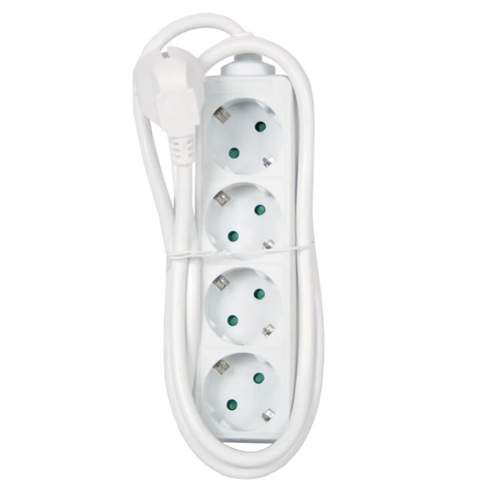 Πολύμπριζο 4 Σούκο,Ασφάλεια Παίδων,3x1.5mm2 1.5m,Λευκό,Electropack,PVC με κρέμαση, Γερμανικών Προδια
