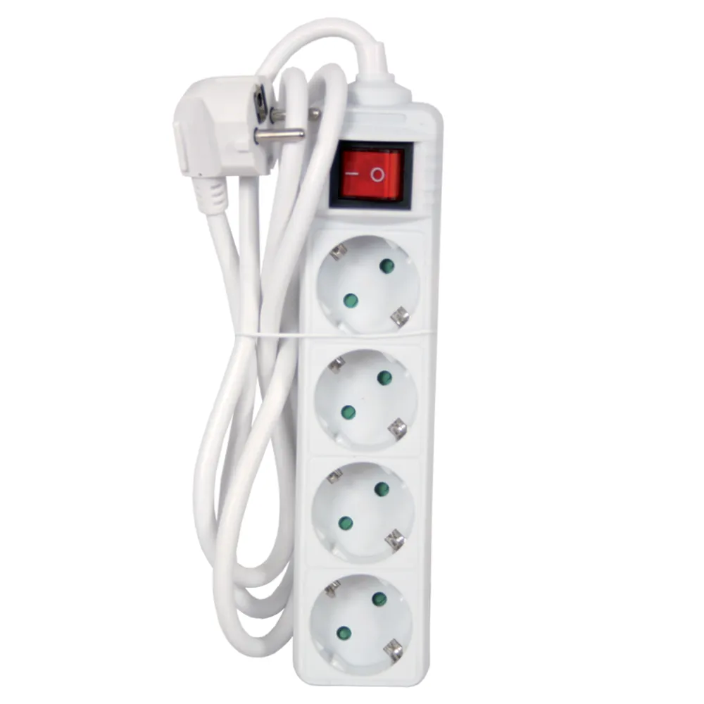Πολύμπριζο 4 Σούκο,Διακόπτη,Ασφάλεια Παίδων,3x1.5mm2 1.5m,Λευκό,Electropack,PVC με κρέμαση