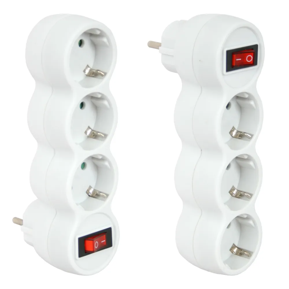 Αντάπτορ Σούκο σε 3 Σούκο& Διακόπτη,Κατακόρυφος,Λευκός με Ασφάλεια Παίδων,PVC με κρέμαση,Electropack