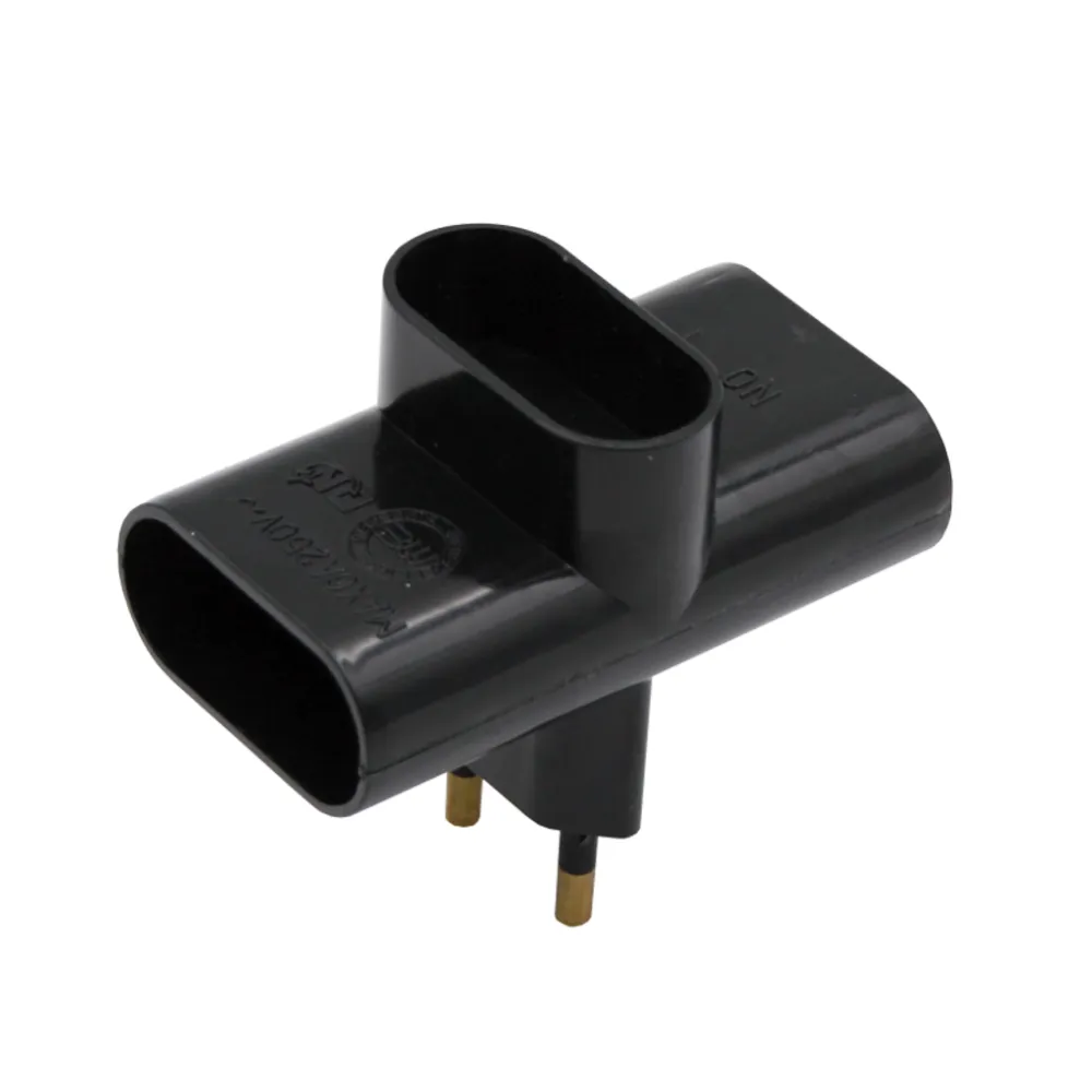 Αντάπτορ Μαύρο διπολικό πολλαπλό βακελίτου 3 εξόδων Blister 6A/250V ΗΜΡΡ/02762