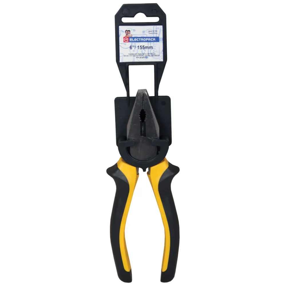 Πένσα με ελατήριο 6¨/155mm  Electropack εργονομική λαβή Κίτρινη-Μαύρη