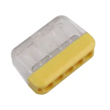 Κλέμμα Ταχείας Σύνδεσης 5P Κίτρινη 0.5-2.5mm2 Μονόκλωνο 24Α 250V d23.7l16h7mm PC & Copper& ST 301