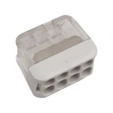 Κλέμμα Ταχείας Σύνδεσης 8P Ασημί 0.5-2.5mm2 Μονόκλωνο 24Α 250V d19.7l16h11.65mm PC & Copper& ST 301