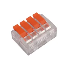 Κλέμμα Ταχείας Σύνδεσης Με Μοχλό4P 0.2-4mm2Μονόκλωνα & 0.2-2.5 mm2Πολύκλωνα 32Α 250V d24.3l18h10.3mm