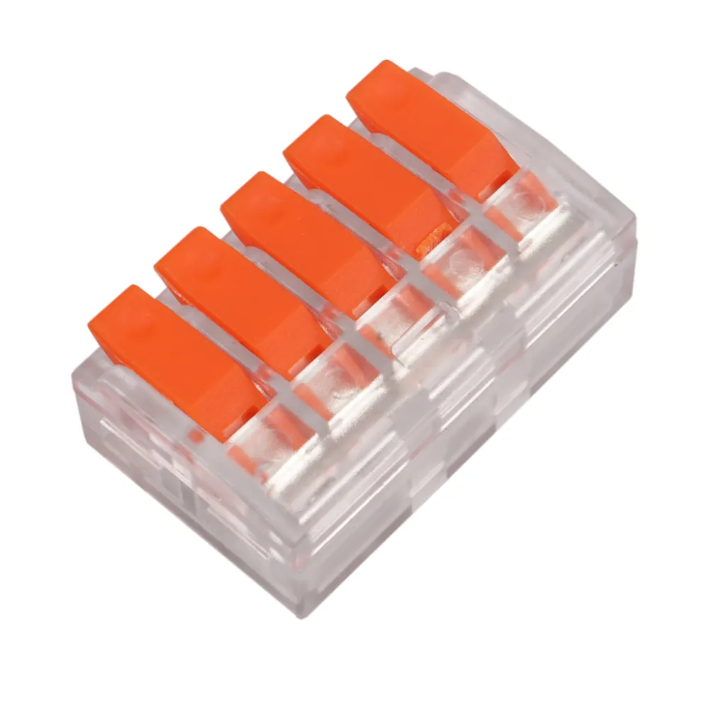 Κλέμμα Ταχείας Σύνδεσης Με Μοχλό5P 0.2-4mm2Μονόκλωνα & 0.2-2.5 mm2Πολύκλωνα 32Α 250V d29.7l18h10.3mm