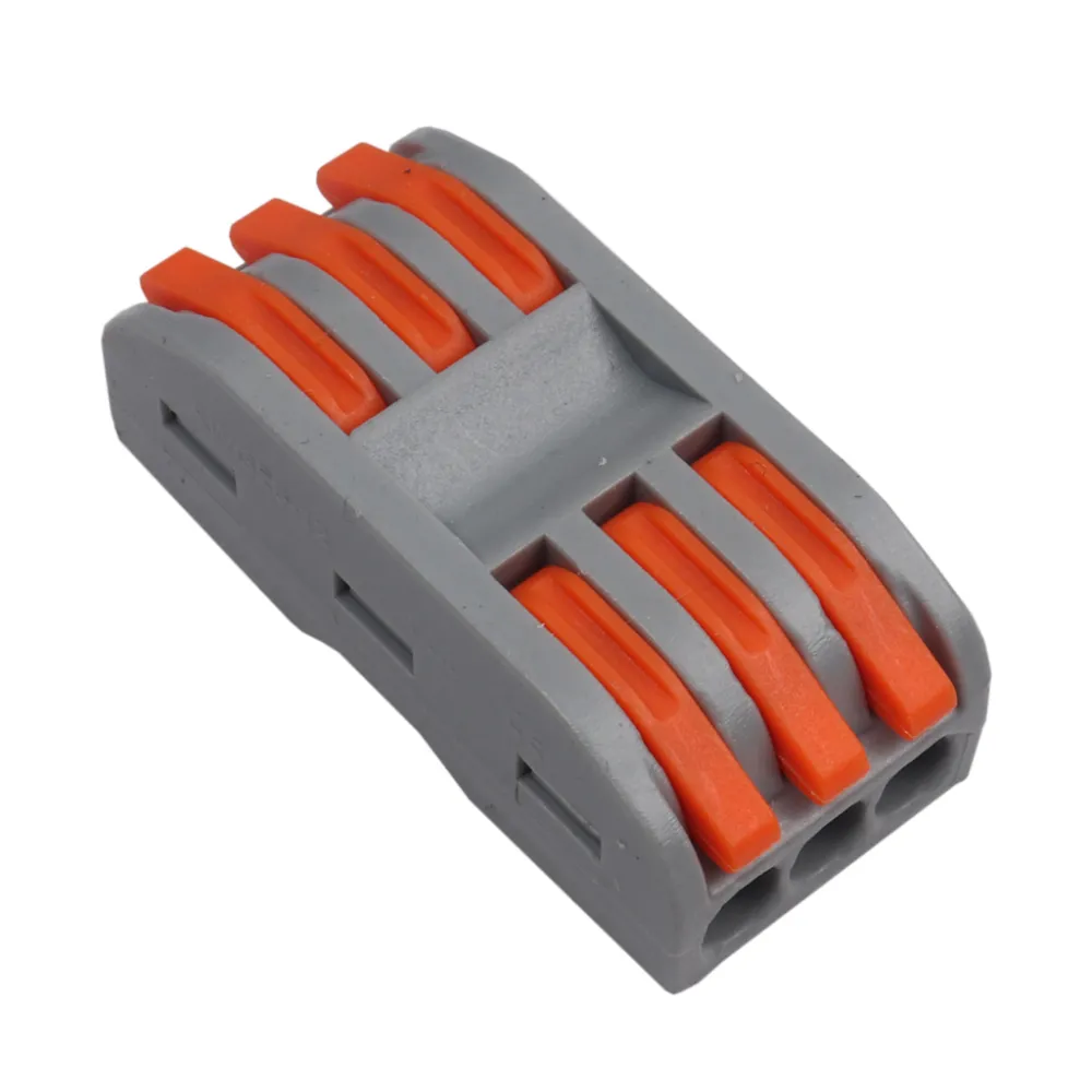 Κλέμμα Διακλάδωσης Με Μοχλό 3 σε 3 0.2-4mm2Μονόκλωνα & 0.2-2.5 mm2Πολύκλωνα 32Α 250V d18.3l39.3mm