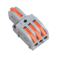 Κλέμμα Αντάπτορ Με Μοχλό 1 σε 3 0.2-4mm2Μονόκλωνα & 0.2-2.5 mm2Πολύκλωνα 32Α 250V d18.3l39.3mm