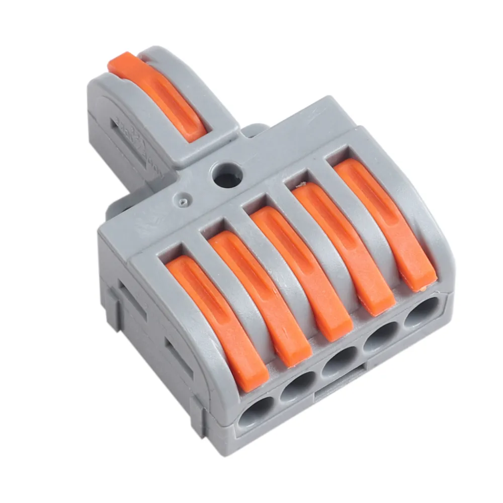 Κλέμμα Αντάπτορ Με Μοχλό 1 σε 5 0.2-4mm2Μονόκλωνα & 0.2-2.5 mm2Πολύκλωνα 32Α 250V d28.3l39.3mm