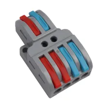 Κλέμμα Αντάπτορ Με Μοχλό 2 σε 4 0.2-4mm2Μονόκλωνα & 0.2-2.5 mm2Πολύκλωνα 32Α 250V d23.3l39.3mm