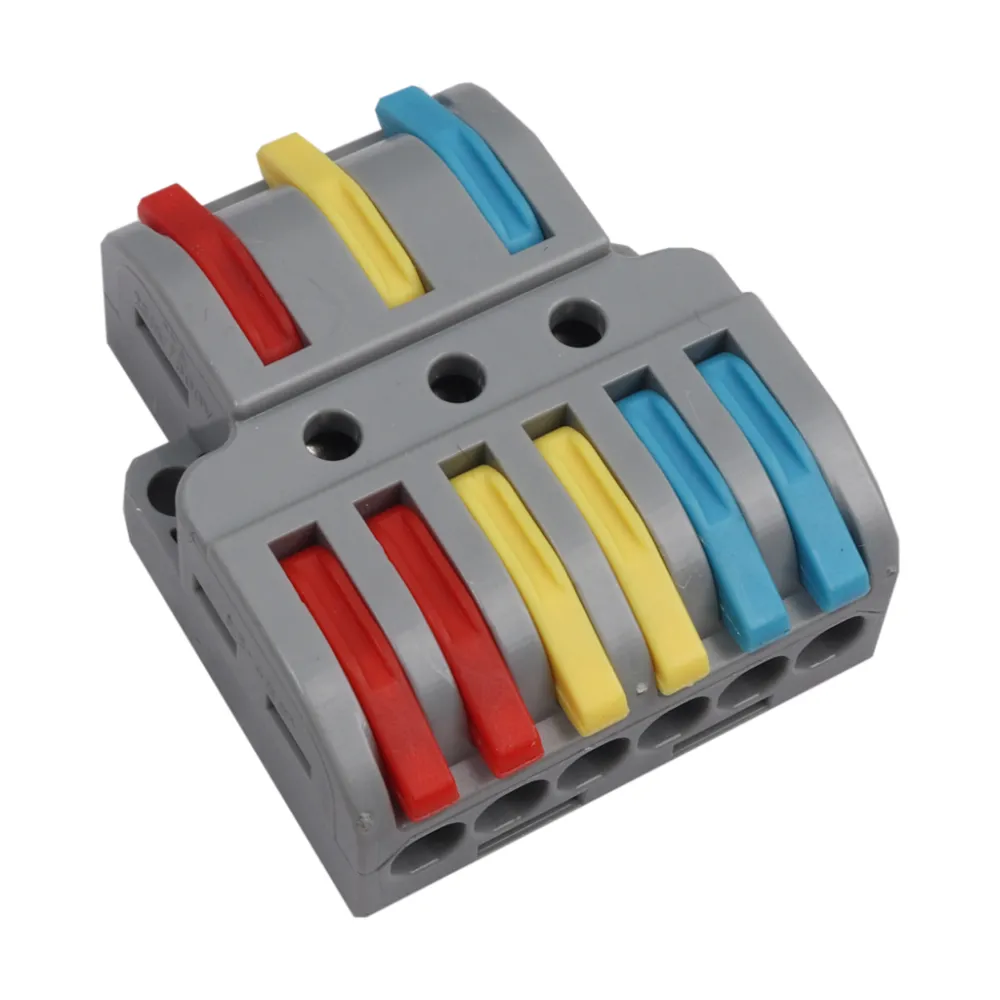 Κλέμμα Αντάπτορ Με Μοχλό 3 σε 6 0.2-4mm2Μονόκλωνα & 0.2-2.5 mm2Πολύκλωνα 32Α 250V d33.3l39.3mm