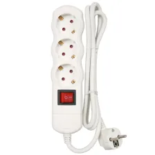 3 Πολύπριζο με Διακόπτη 3x1.5mm2 1,5m Λευκό