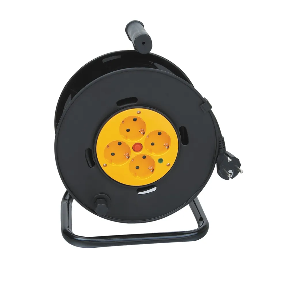 Μπαλαντέζα καρούλι 50m με 4 πρίζες σούκο,HO5VV-F 3G1.5mm²,με προστασία υπερθέρμανσης&παίδων,GK