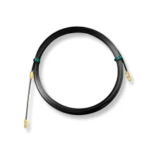 Ατσαλίνα d4mm 30m Ιταλική Nylon Μαύρη Με Αποσπώμενα Εξαρτήματα(Σπιράλ04950&Θηλιά043)Βόλτες σε Nylon