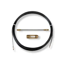 Ατσαλίνα d4mm 15m Ιταλική Nylon Μαύρη Αποσπώμενα Εξαρτήματα(Σπιράλ04950&Θηλιά043)Βόλτες σε Μπρούτζο