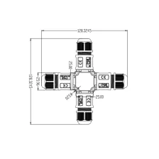 Στεγανός Σύνδεσμος Σταυρός 3x0.5-2.5mm2 IP68 24A M20 Πιστοποίηση ENEC Με Κλέμμα Ταχείας Σύνδεσης