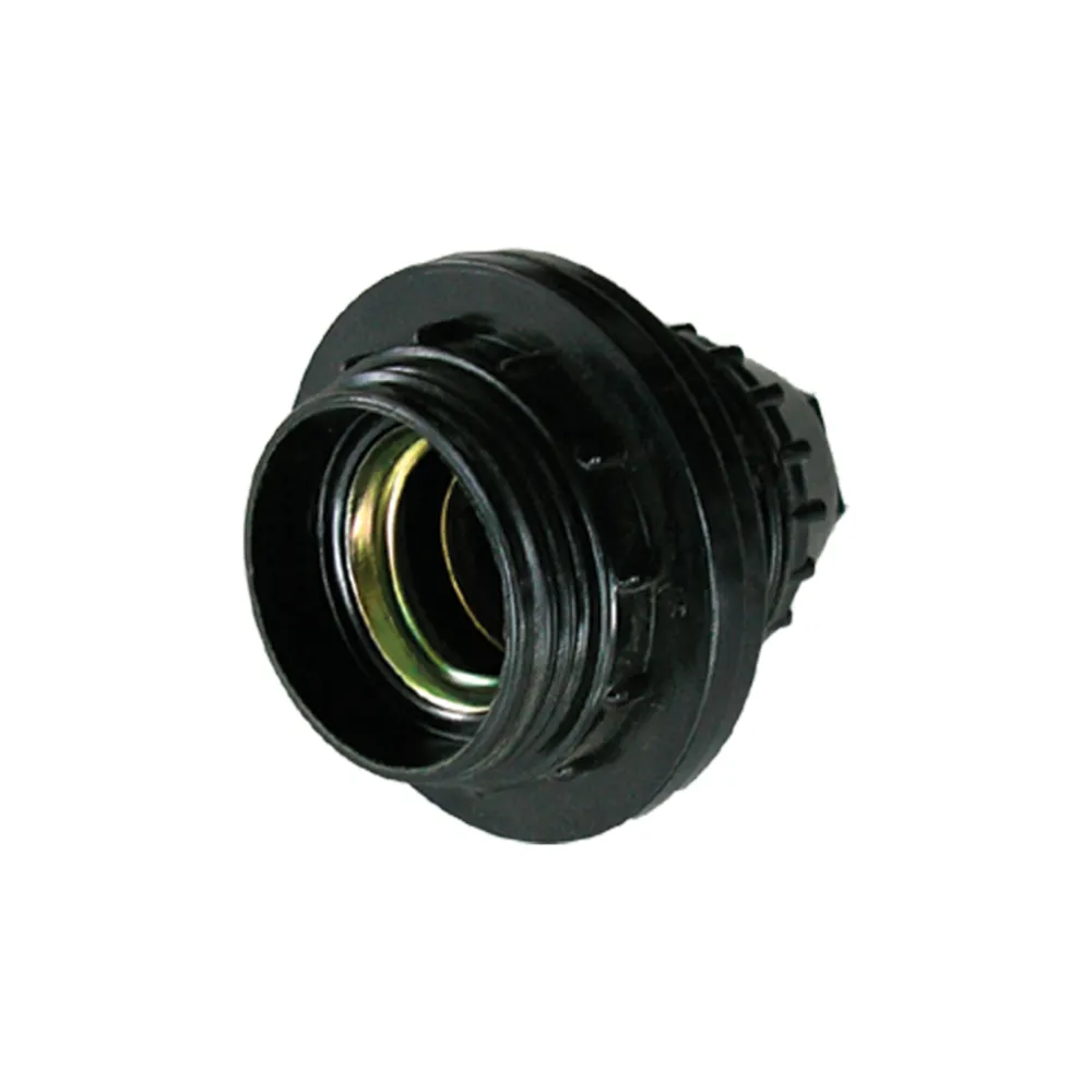 Ντουί Βακελίτου με 2 Δαχτυλίδια Ε27 Μαύρο,με μεταλλικό σπείρωμα M10(1/8'') ENEC πιστοποίηση