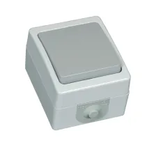 Μπουτόν στεγανό Ασημί IP54 10A Γερμανικών Προδιαγραφών VDE