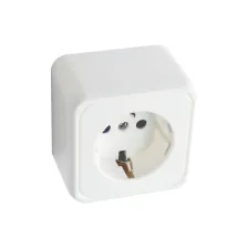 Πρίζα Σούκο Εξωτερικής Τοποθέτησης Με Παιδική Προστασία, Λευκή, 16A 250V w6.5l6.5d4.1cm