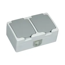 Πρίζα στεγανή Σούκο Διπλή Γκρί  IP54 16A ΗΜΡΡ/02551 Γερμανικών Προδιαγραφών VDE