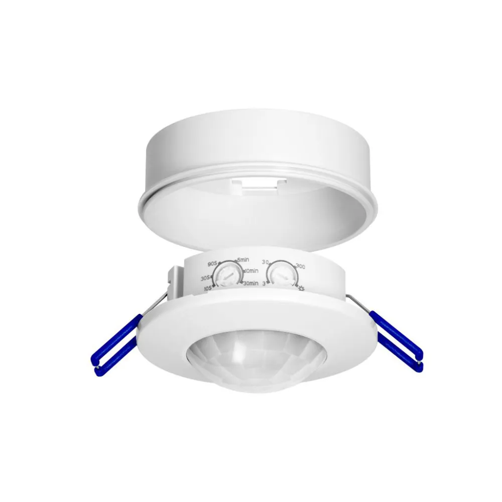 Ανιχνευτής Κίνησης Οροφής Λευκός Orno 360° IP20 600W Led Με Ρύθμιση Lux& Χρόνου,Max8m,d8h2.1cm