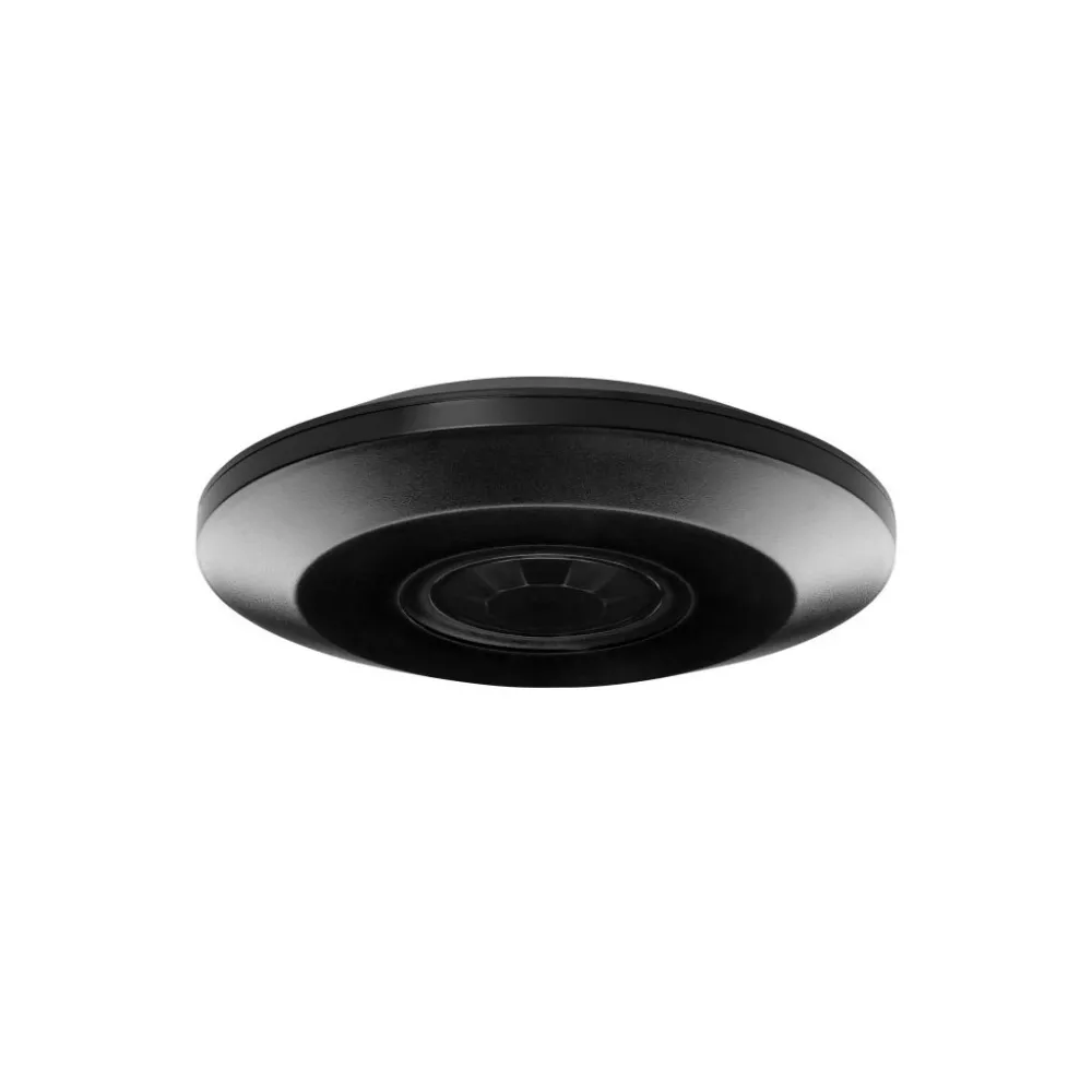 Ανιχνευτής Κίνησης Οροφής Slim Μαύρος Orno 360° IP20 500WLed Με Ρύθμιση Lux&Χρόνου,Max6m,d11.5h2.4cm