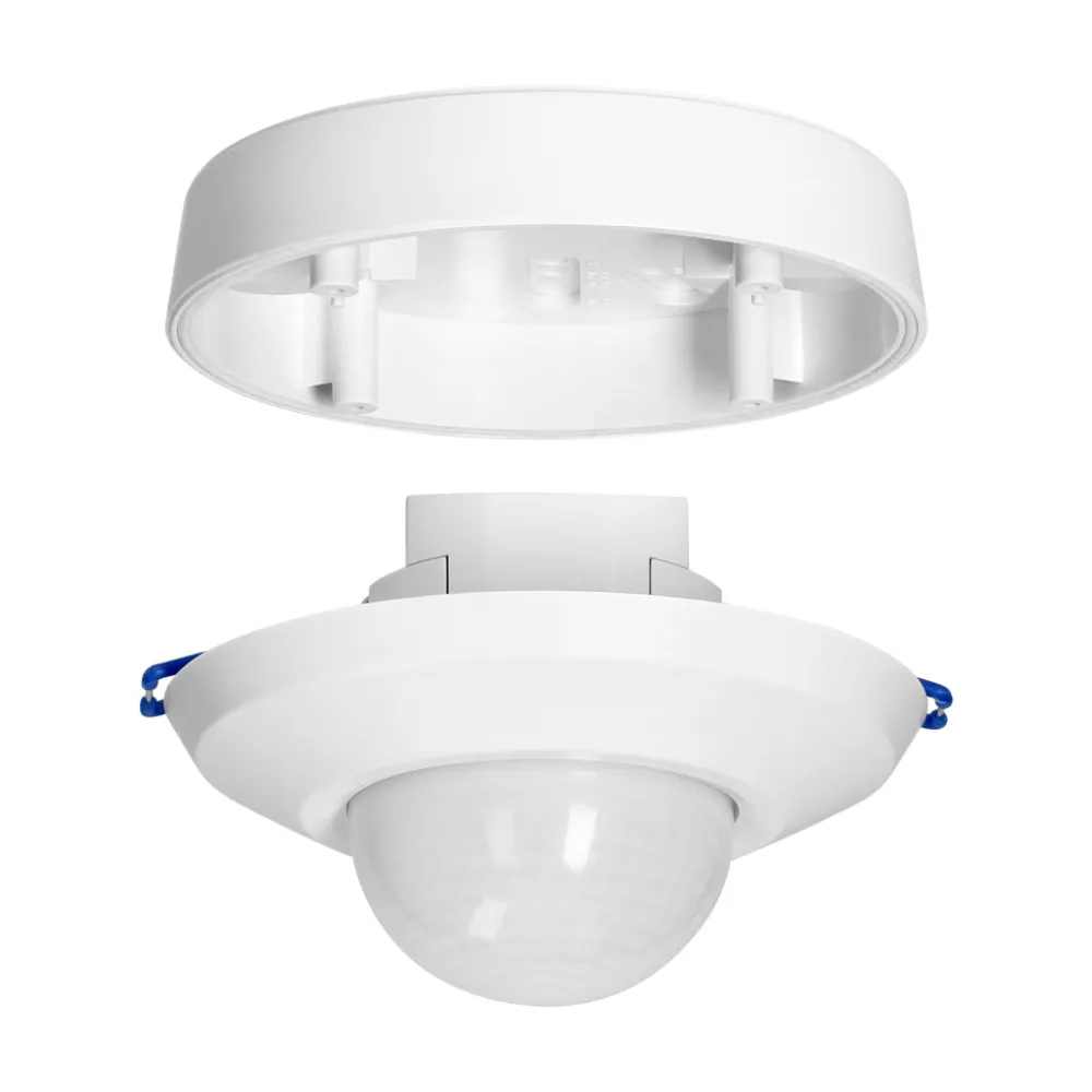 Ανιχνευτής Παρουσίας Οροφής Λευκός Orno 360° IP44 500WLed Με Ρύθμιση Lux&Χρόνου,6-20m,d11.1h3.81cm