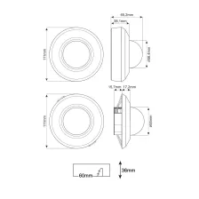 Ανιχνευτής Παρουσίας Οροφής Λευκός Orno 360° IP44 500WLed Με Ρύθμιση Lux&Χρόνου,6-20m,d11.1h3.81cm