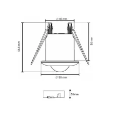 Χωνευτός Ανιχνευτής Παρουσίας Mini Λευκός Orno 360° IP20 200WLed Με Ρύθμιση Lux&Χρόνου,3-6m,d5cm