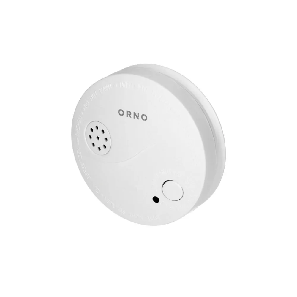 Επίτοιχος Αυτόνομος Ανιχνευτής Καπνού Με Μπαταρία 1x9V Λευκός Orno,85db,d10.7h3.5cm