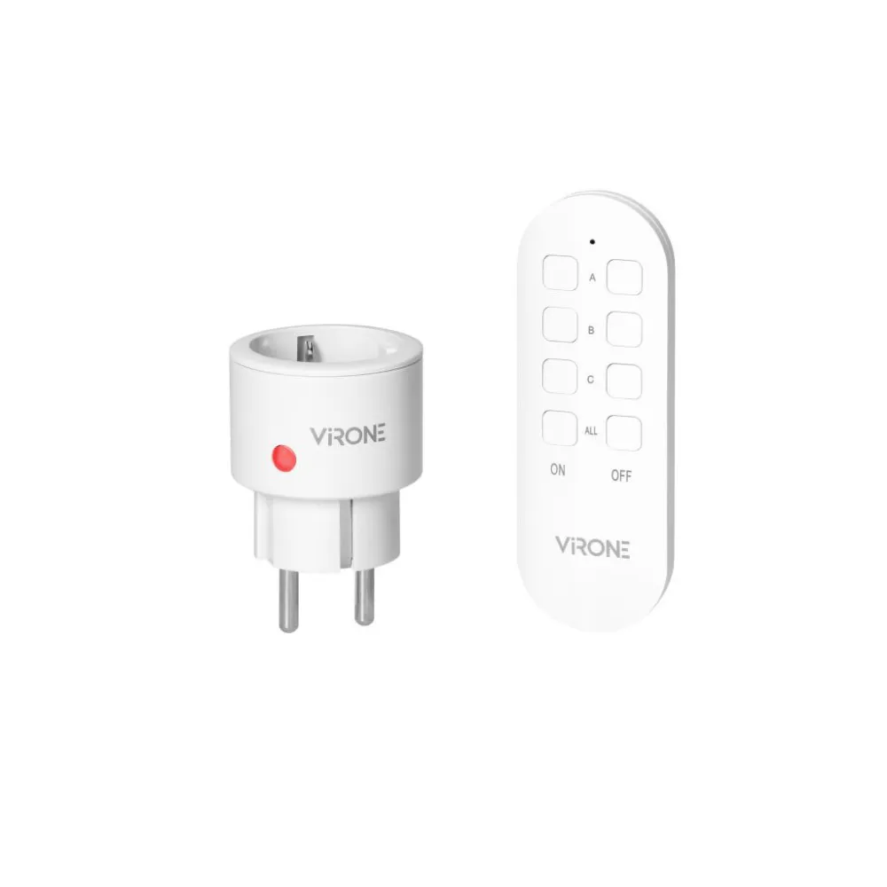 Ασύρματος Mini Adaptor Σούκο Με Τηλεχειριστήριο 2300W 10A 433.92Mhz Virone