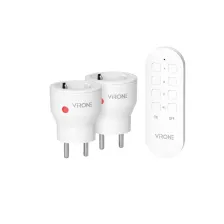 Ασύρματος Mini Adaptor Σούκο 2 Τεμαχίων Με Τηλεχειριστήριο 2300W 10A 433.92Mhz Virone