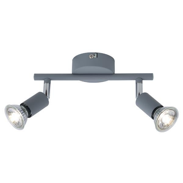 Σποτ Κινητό Μέταλλο 2φωτο 2xGU10 Max 7W 220x80x125mm Γκρι ARTE ILLUMINA Vorras