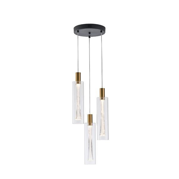 Φωτιστικό Κρεμαστό Γυαλί 3φωτο LED 21W 2500Lm 3000K Φ250x1630mm Διάφανες ARTE ILLUMINA Vial