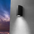 Fumagalli Marta 90 1L Απλίκα Τοίχου Down 1xGU10 LED 2,9W 2CCT(2700K-4000K) 170mmX92mm Μαύρη