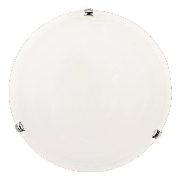 Πλαφονιέρα Τοίχου Γυαλί 1xE27 Max 15W Φ300mm Λευκό - Ασημί ARTE ILLUMINA Eris