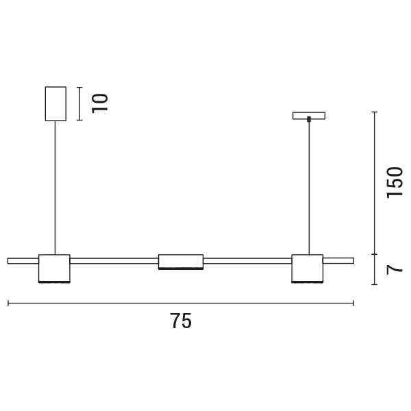 Φωτιστικό Κρεμαστό 3φωτο LED 24W 75x150 Μαύρο ARTE ILLUMINA - εικόνα 3