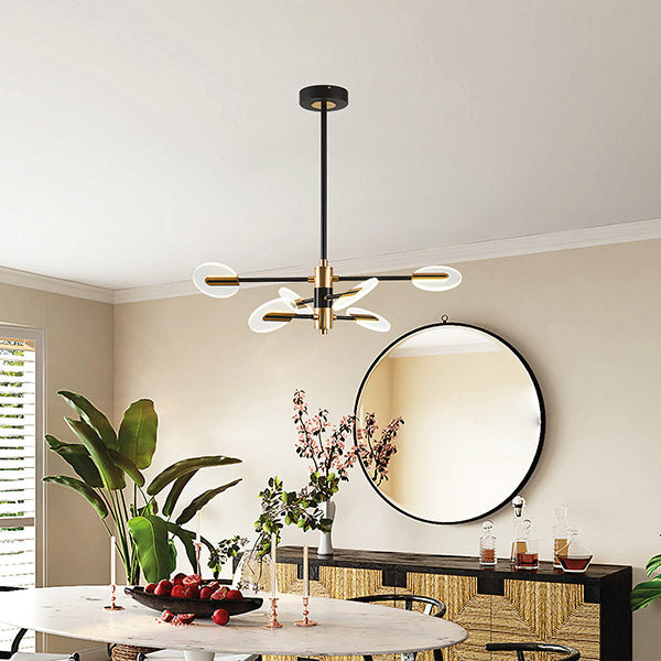 Φωτιστικό Κρεμαστό 6φωτο LED 42W 3CCT 100x88x78 Μαύρο - Χρυσό ARTE ILLUMINA - εικόνα 2