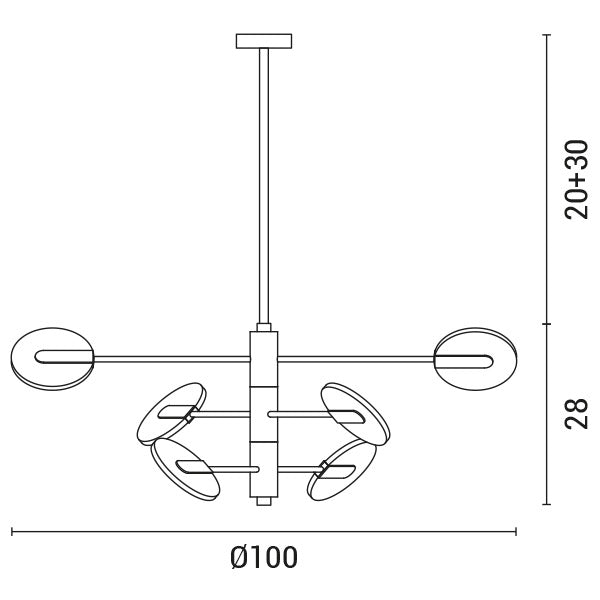 Φωτιστικό Κρεμαστό 6φωτο LED 42W 3CCT 100x88x78 Μαύρο - Χρυσό ARTE ILLUMINA - εικόνα 3