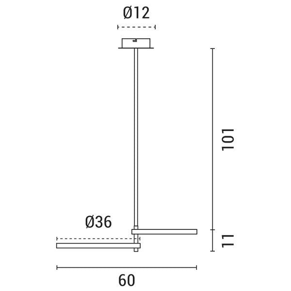 Φωτιστικό Κρεμαστό 2φωτο LED 30W 600x360x250 Μαύρο ARTE ILLUMINA - εικόνα 3