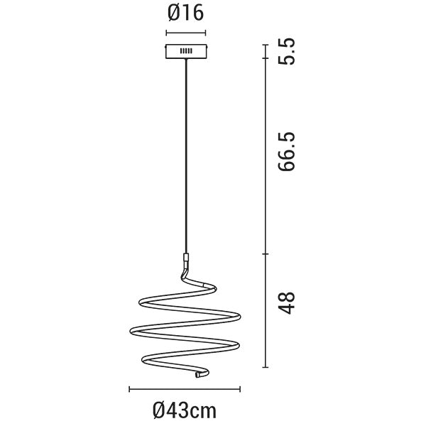 Φωτιστικό Κρεμαστό Στρογγυλό LED 60W 2000Lm 3000K Φ430x1200 Λευκό ARTE ILLUMINA Saturn - εικόνα 3