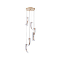 Φωτιστικό Κρεμαστό Ακρυλικό LED 60W 5400Lm 3000K Φ350x1830mm Γαλλικό Χρυσό ARTE ILLUMINA Como - εικόνα 2