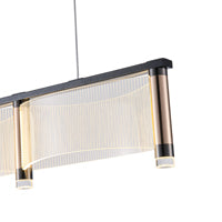 Φωτιστικό Κρεμαστό Ακρυλικό LED 24W 3024Lm 3000K 600x270x175mm Γαλλικό Χρυσό ARTE ILLUMINA Ravena - εικόνα 4