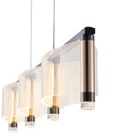 Φωτιστικό Κρεμαστό Ακρυλικό LED 40W 4320Lm 3000K 900x270x175mm Γαλλικό Χρυσό ARTE ILLUMINA Ravena - εικόνα 4